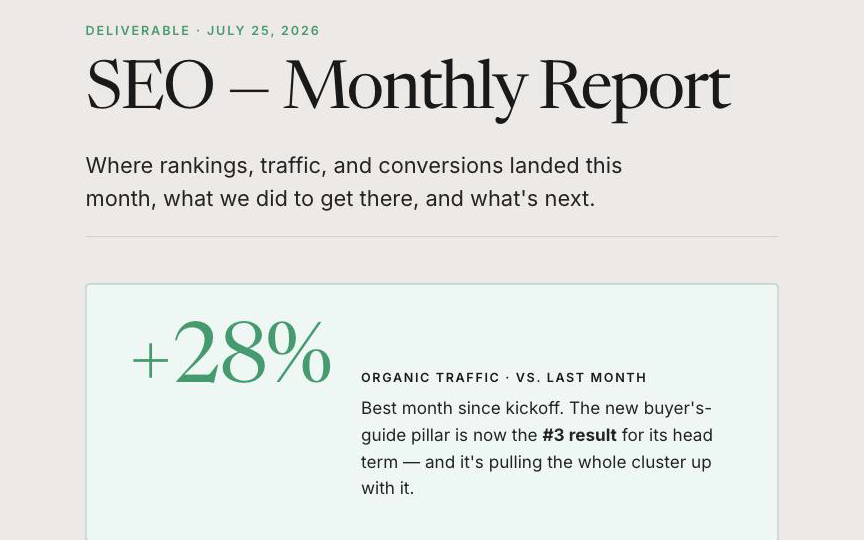 Monthly SEO Report preview